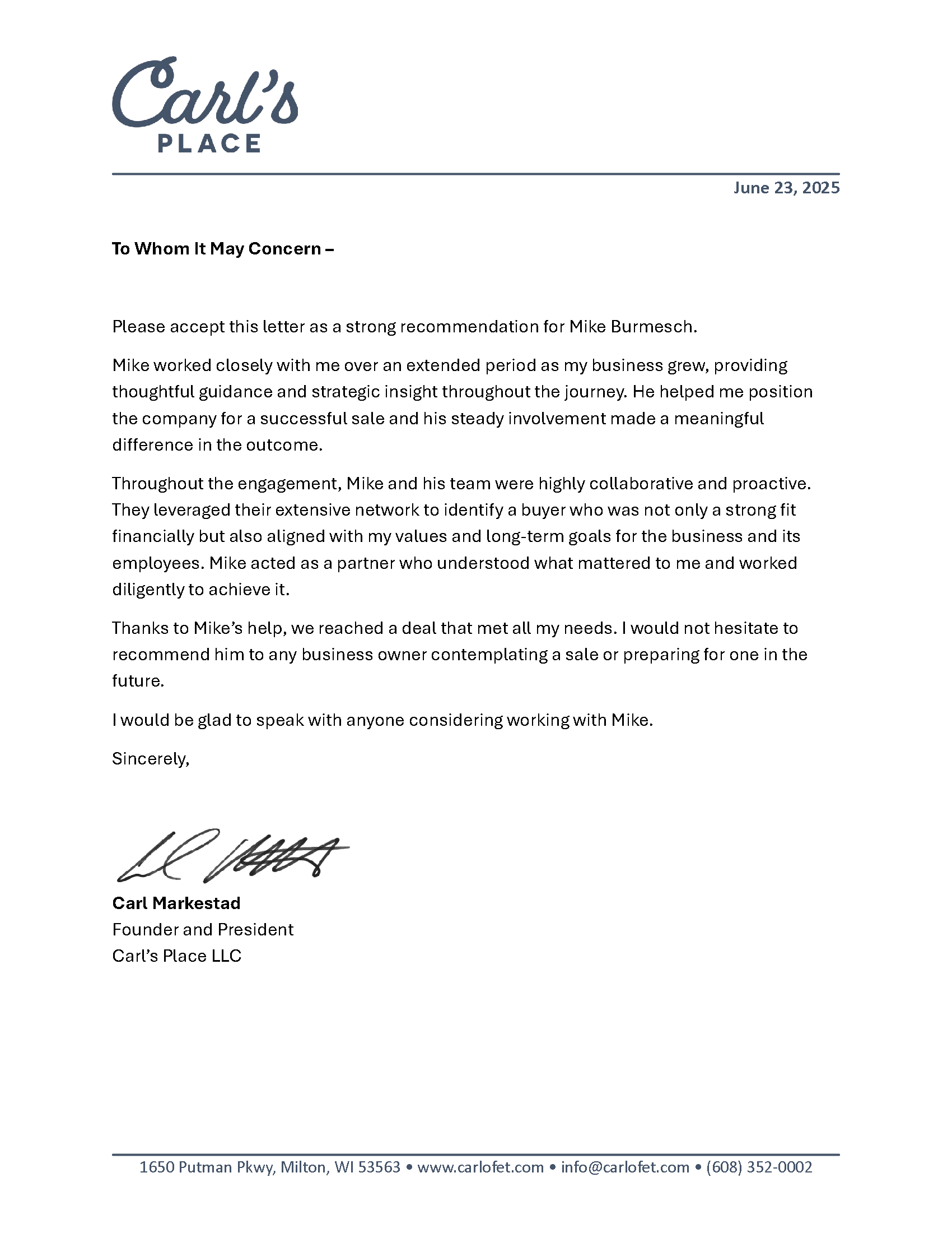 View Recommendation Letter